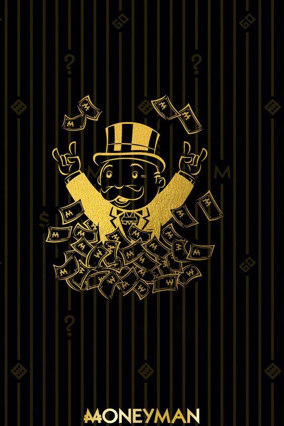 Abstract Golden Monopoly Art Posters And Prints Rich Money Man PictureAbstract Golden Monopoly Art Posters