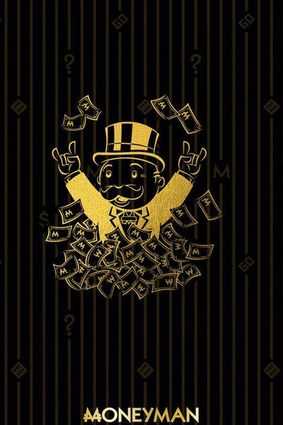 Abstract Golden Monopoly Art Posters And Prints Rich Money Man PictureAbstract Golden Monopoly Art Posters