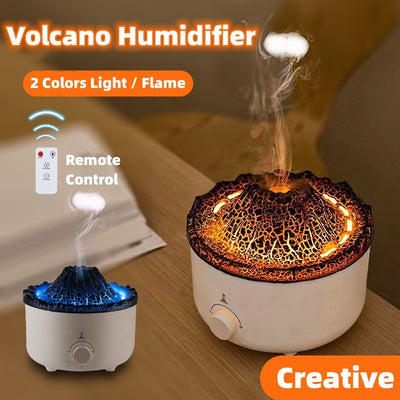 Mute Of New Small Simulated Flame Volcano Humidifier Flame Humidifier Small Simulated Flame Volcano Humidifier Flame Humidifier Volcano Diffuser Home Decorations