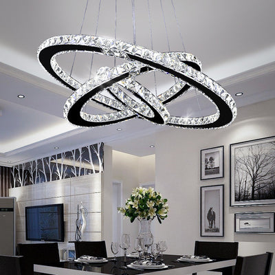 Stainless Steel Ring Simple Crystal ChandelierStainless Steel Ring Simple Crystal Chandelier