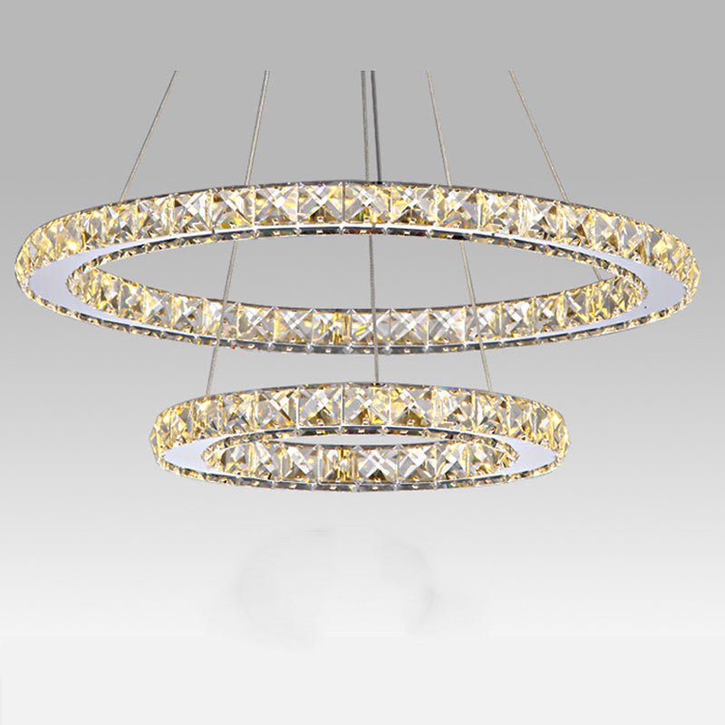 Stainless Steel Ring Simple Crystal ChandelierStainless Steel Ring Simple Crystal Chandelier