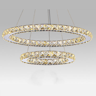 Stainless Steel Ring Simple Crystal ChandelierStainless Steel Ring Simple Crystal Chandelier