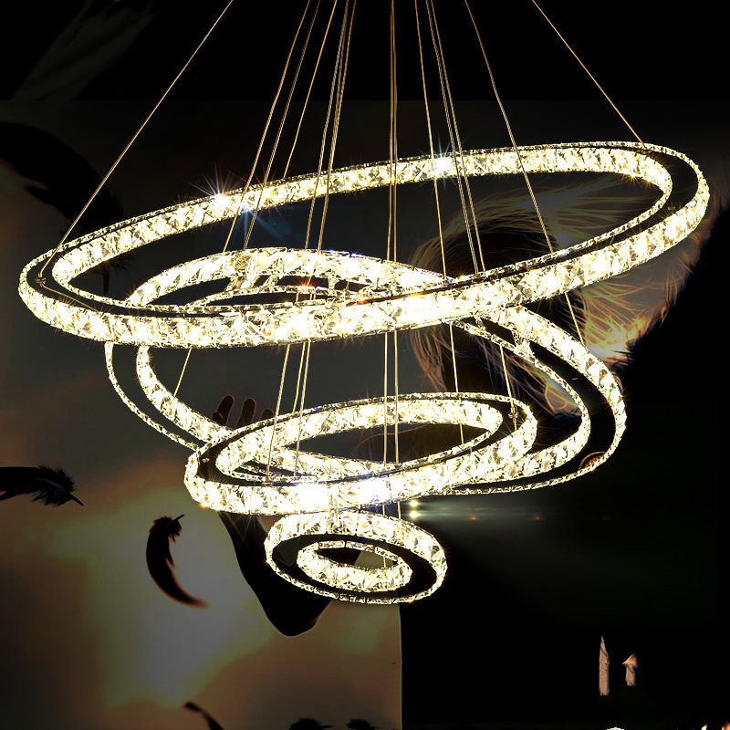 Stainless Steel Ring Simple Crystal ChandelierStainless Steel Ring Simple Crystal Chandelier