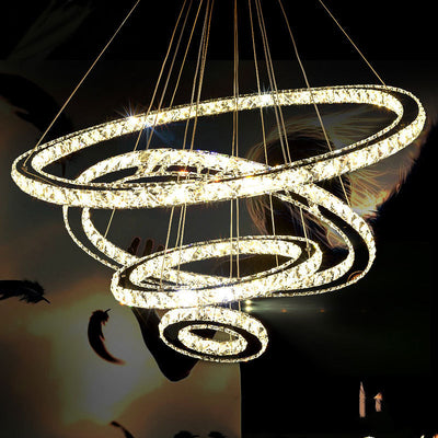 Stainless Steel Ring Simple Crystal ChandelierStainless Steel Ring Simple Crystal Chandelier