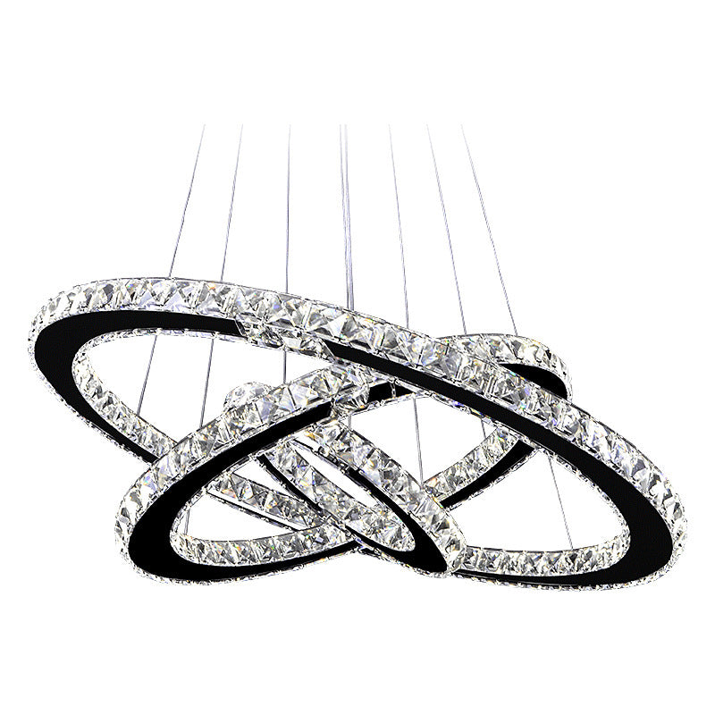 Stainless Steel Ring Simple Crystal ChandelierStainless Steel Ring Simple Crystal Chandelier