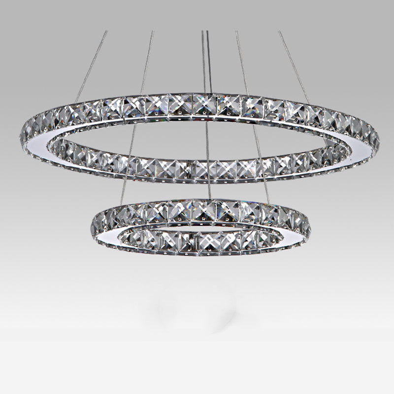 Stainless Steel Ring Simple Crystal ChandelierStainless Steel Ring Simple Crystal Chandelier