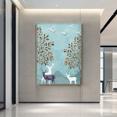 Nordic Modern Forest Landscape Living Room Wall Painting Canvas PaintiNordic Modern Forest Landscape Living Room Wall Painting Canvas Painting