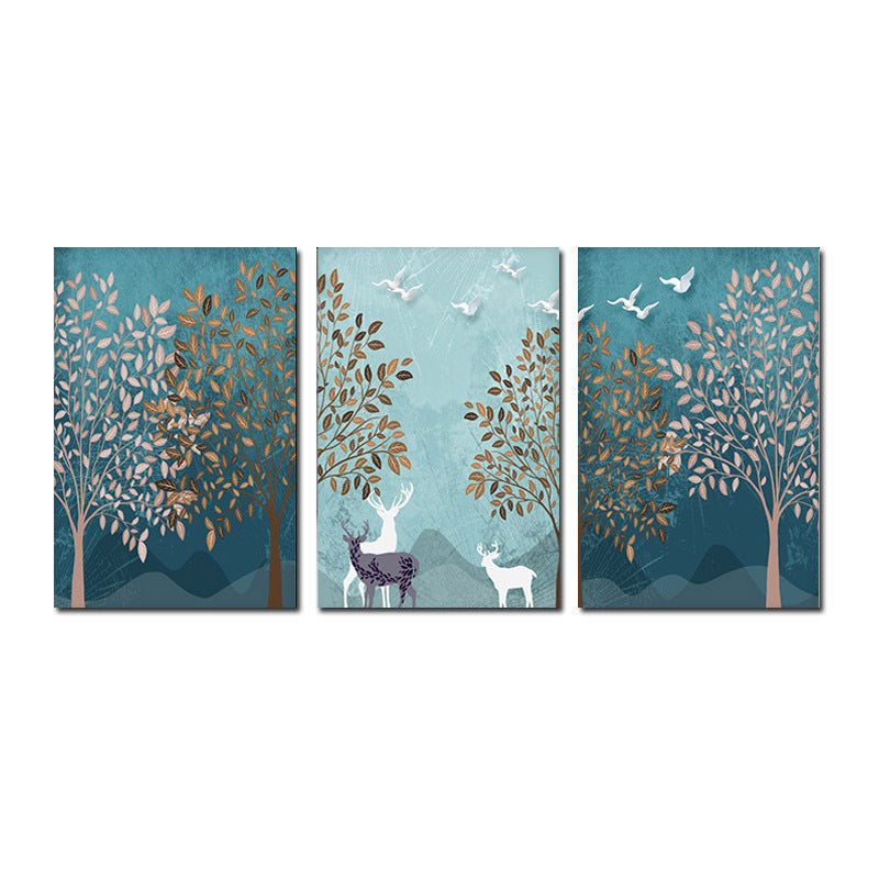Nordic Modern Forest Landscape Living Room Wall Painting Canvas PaintiNordic Modern Forest Landscape Living Room Wall Painting Canvas Painting