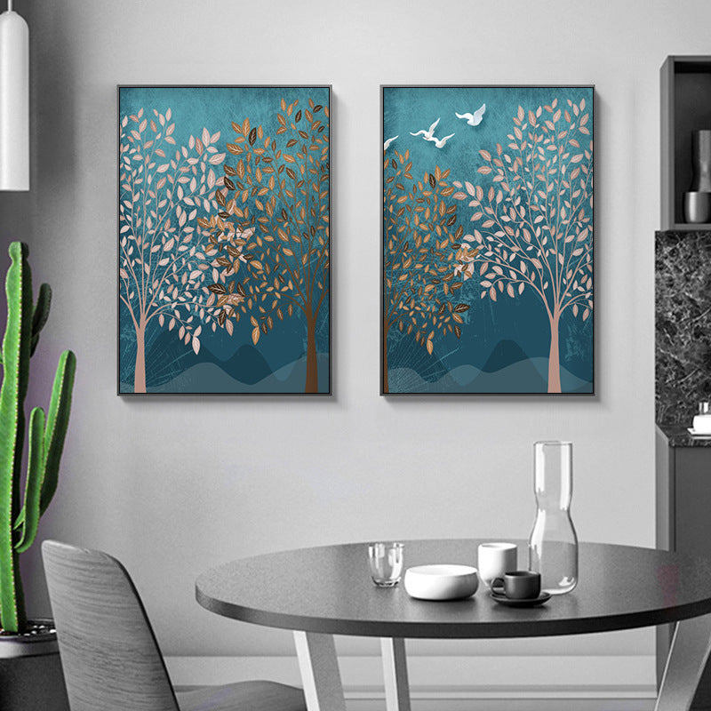 Nordic Modern Forest Landscape Living Room Wall Painting Canvas PaintiNordic Modern Forest Landscape Living Room Wall Painting Canvas Painting