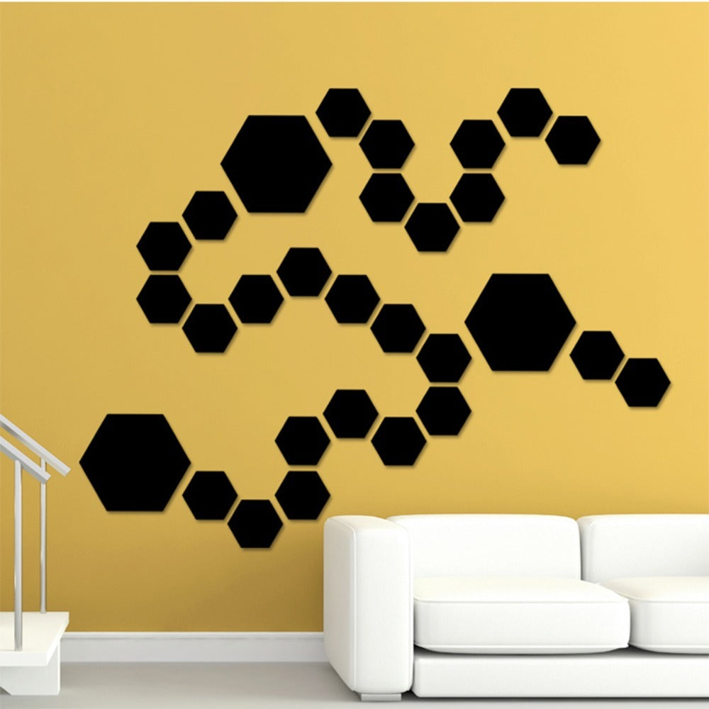 Hexagonal Mirror Acrylic Wall Sticker Background Wall Crystal Stereo MHexagonal Mirror Acrylic Wall Sticker Background Wall Crystal Stereo Mirror Sticker