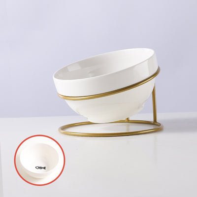 Tilting Pet Bowl Rack Water Bowl Cat Bowl Ceramic Cat Bowl