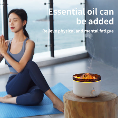 Mute Of New Small Simulated Flame Volcano Humidifier Flame Humidifier Small Simulated Flame Volcano Humidifier Flame Humidifier Volcano Diffuser Home Decorations