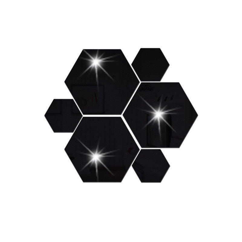 Hexagonal Mirror Acrylic Wall Sticker Background Wall Crystal Stereo MHexagonal Mirror Acrylic Wall Sticker Background Wall Crystal Stereo Mirror Sticker