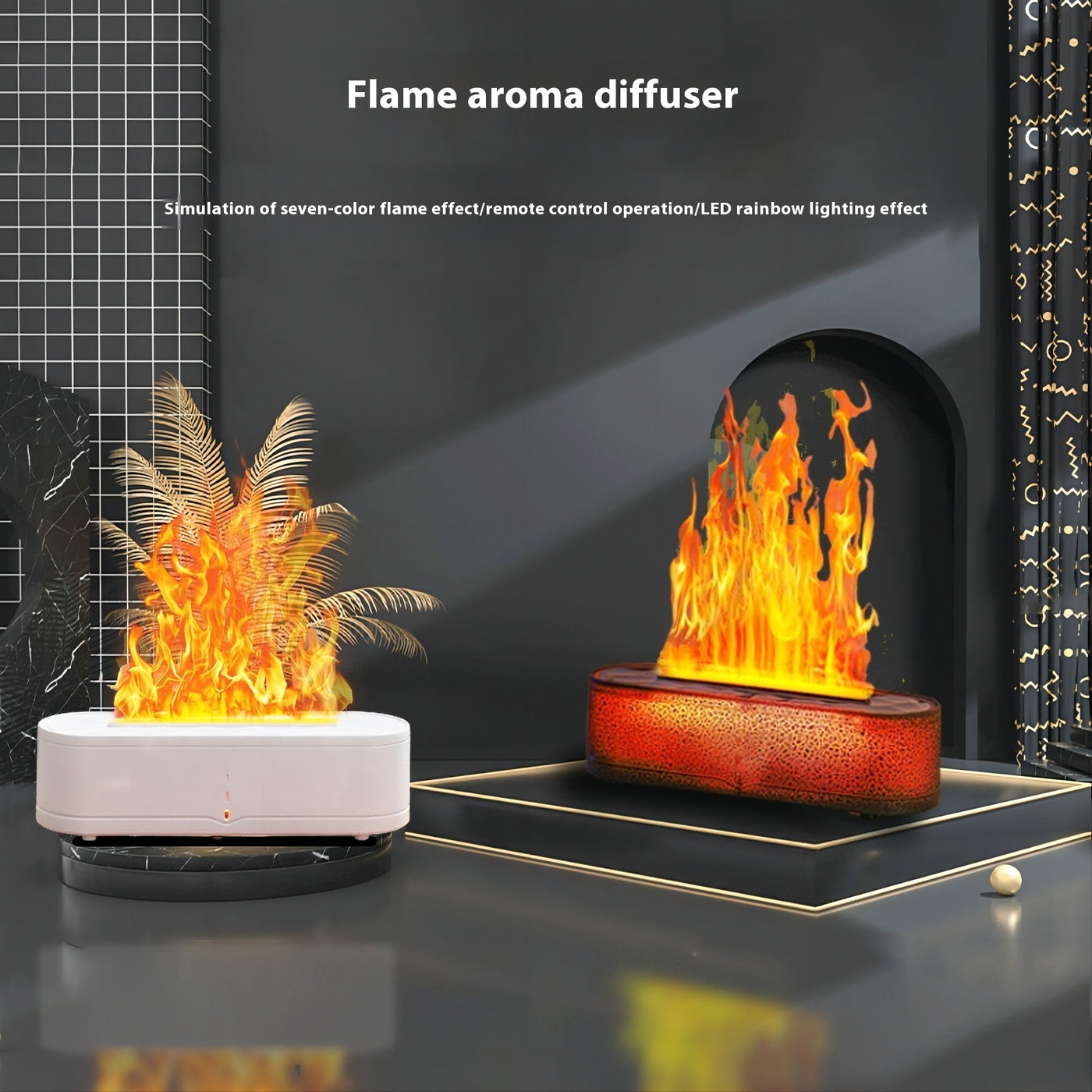Large Capacity Rainbow Humidifier Simulation Flame Aroma DiffuserLarge Capacity Rainbow Humidifier Simulation Flame Aroma Diffuser