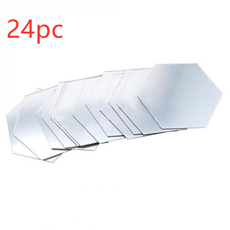 Hexagonal Mirror Acrylic Wall Sticker Background Wall Crystal Stereo MHexagonal Mirror Acrylic Wall Sticker Background Wall Crystal Stereo Mirror Sticker