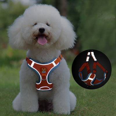 New Dog Leash And Harness Set Pet Dog Harness And Leash Set AdjustableLeash Set Adjustable Puppy Cat Harness Vest Reflective Walking
