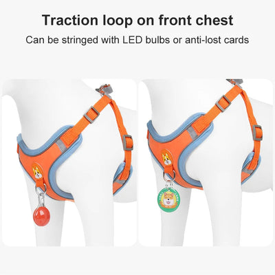 New Dog Leash And Harness Set Pet Dog Harness And Leash Set AdjustableLeash Set Adjustable Puppy Cat Harness Vest Reflective Walking
