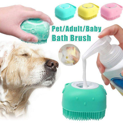 silicone dog bath massage brush