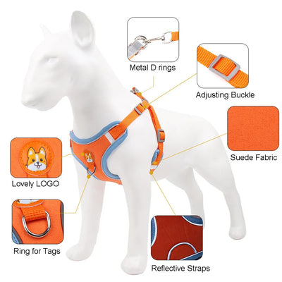 New Dog Leash And Harness Set Pet Dog Harness And Leash Set AdjustableLeash Set Adjustable Puppy Cat Harness Vest Reflective Walking
