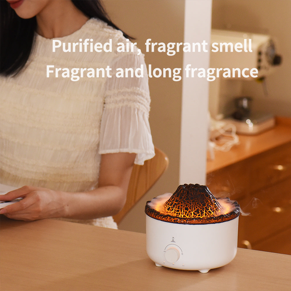 Mute Of New Small Simulated Flame Volcano Humidifier Flame Humidifier Small Simulated Flame Volcano Humidifier Flame Humidifier Volcano Diffuser Home Decorations