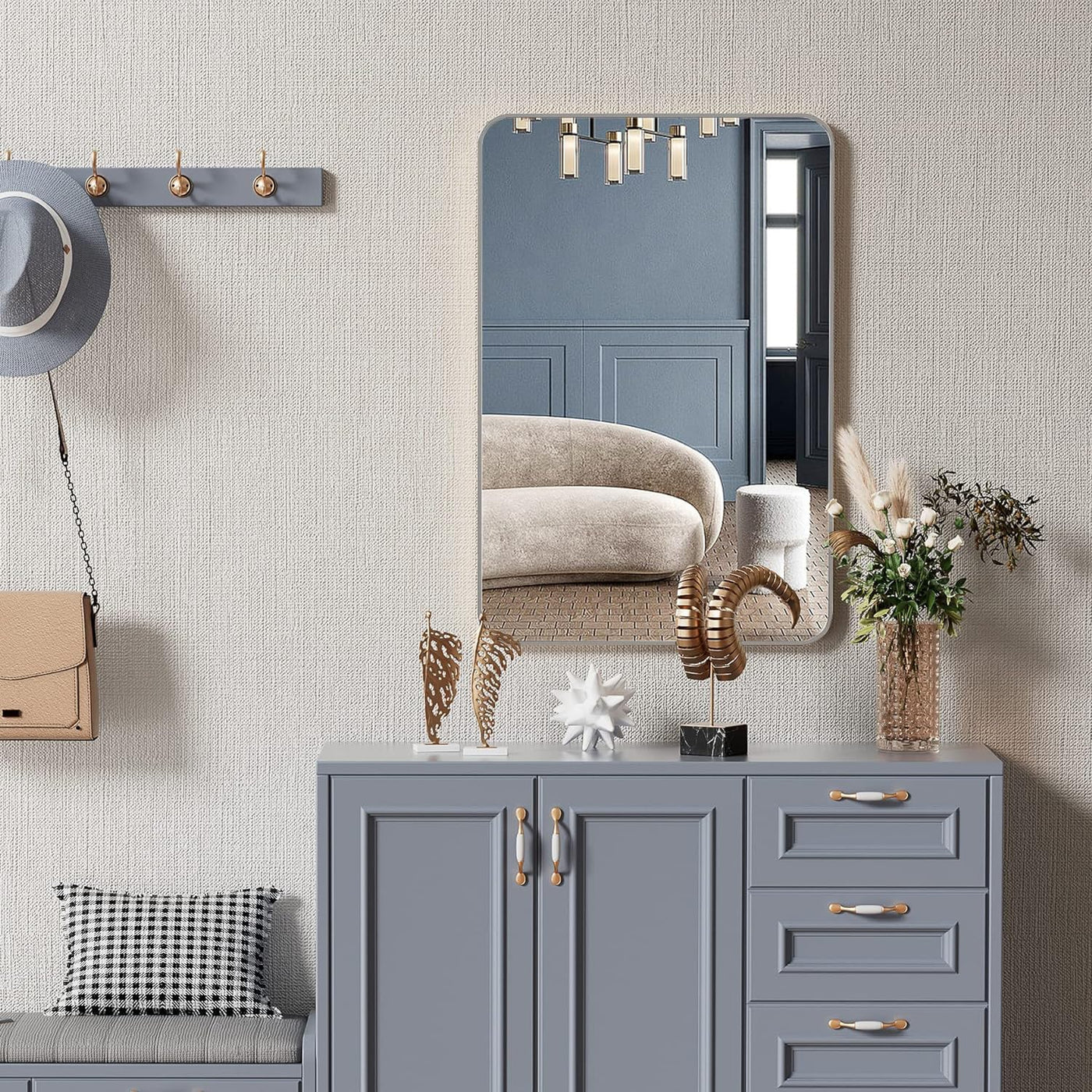 Silver bathroom mirrors