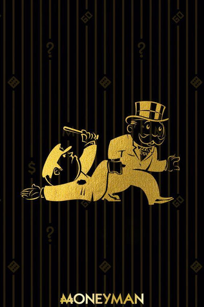 Abstract Golden Monopoly Art Posters And Prints Rich Money Man PictureAbstract Golden Monopoly Art Posters