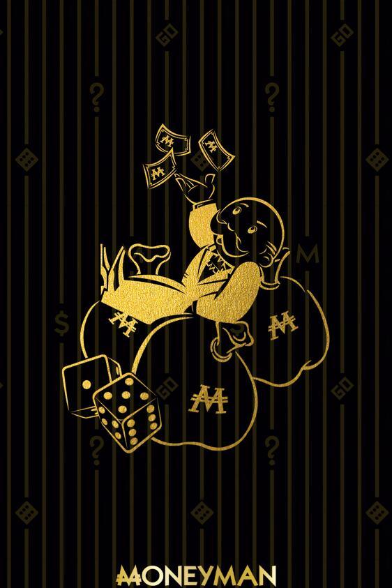 Abstract Golden Monopoly Art Posters And Prints Rich Money Man PictureAbstract Golden Monopoly Art Posters