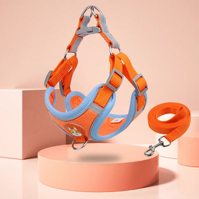 New Dog Leash And Harness Set Pet Dog Harness And Leash Set AdjustableLeash Set Adjustable Puppy Cat Harness Vest Reflective Walking