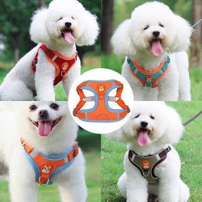 New Dog Leash And Harness Set Pet Dog Harness And Leash Set AdjustableLeash Set Adjustable Puppy Cat Harness Vest Reflective Walking