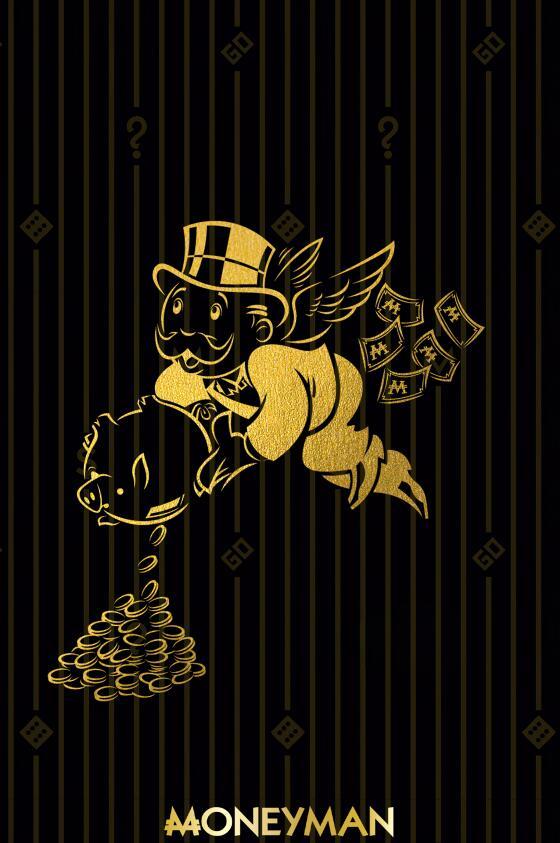 Abstract Golden Monopoly Art Posters And Prints Rich Money Man PictureAbstract Golden Monopoly Art Posters
