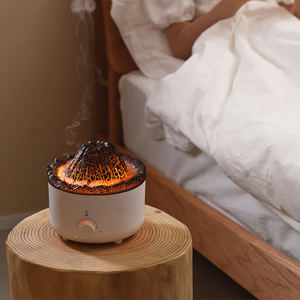 Mute Of New Small Simulated Flame Volcano Humidifier Flame Humidifier Small Simulated Flame Volcano Humidifier Flame Humidifier Volcano Diffuser Home Decorations