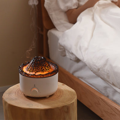 Mute Of New Small Simulated Flame Volcano Humidifier Flame Humidifier Small Simulated Flame Volcano Humidifier Flame Humidifier Volcano Diffuser Home Decorations