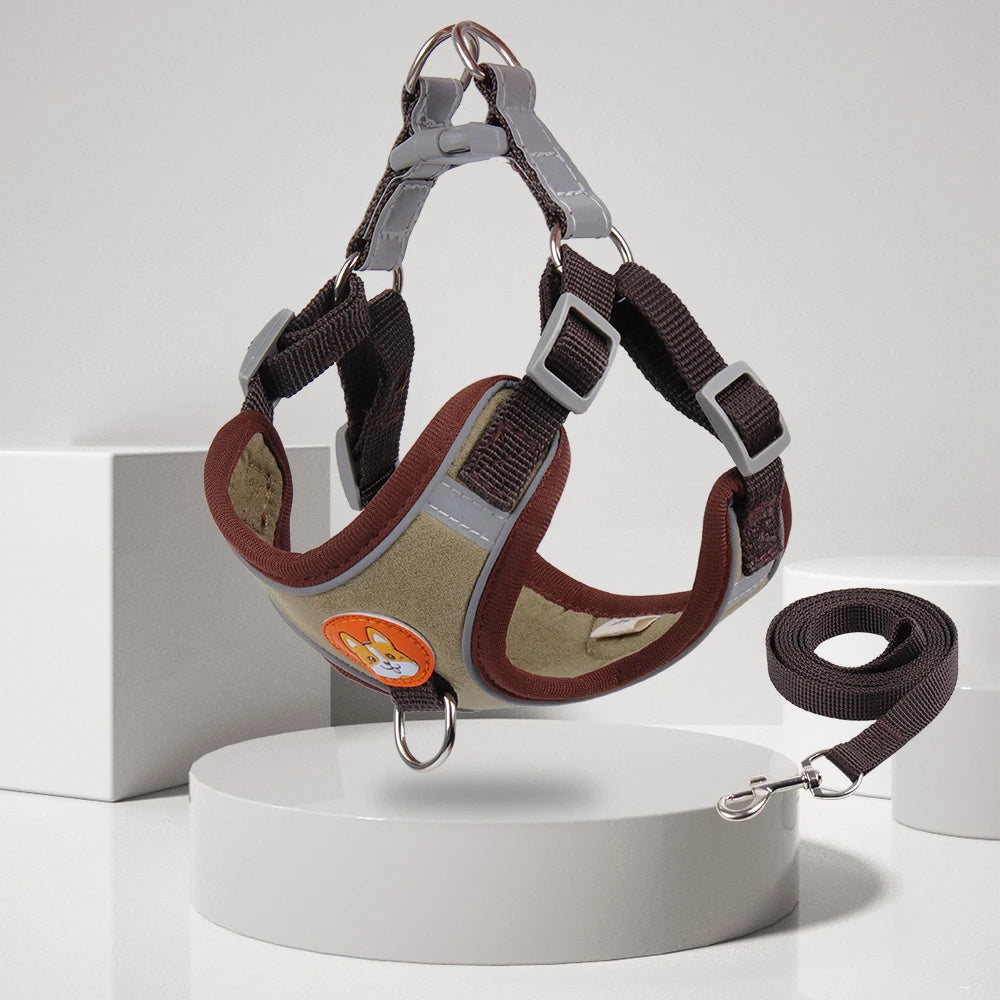 New Dog Leash And Harness Set Pet Dog Harness And Leash Set AdjustableLeash Set Adjustable Puppy Cat Harness Vest Reflective Walking