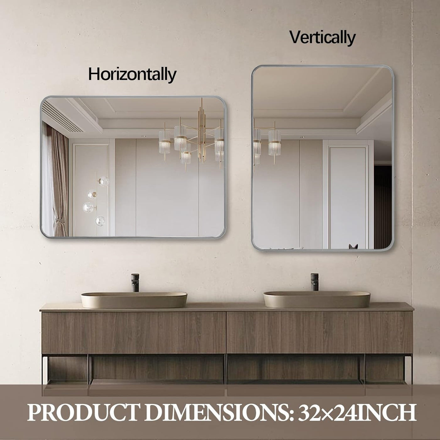 Silver bathroom mirrors