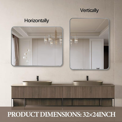 Silver bathroom mirrors