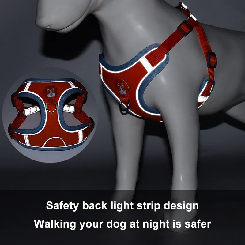 New Dog Leash And Harness Set Pet Dog Harness And Leash Set AdjustableLeash Set Adjustable Puppy Cat Harness Vest Reflective Walking
