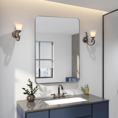 Silver bathroom mirrors
